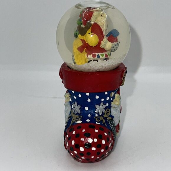 Mini Stocking Snow Globe,Santa Holding‎ Gingerbread House 3.25" - Picture 5 of 9